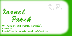 kornel papik business card